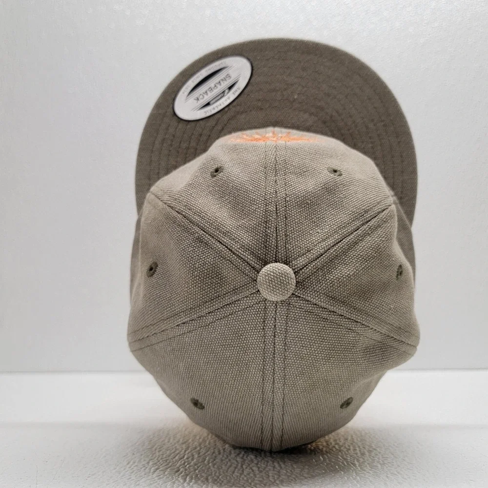 Volcom Stone Sun Logo Brown Tan Canvas Adjustable Snapback Hat Cap